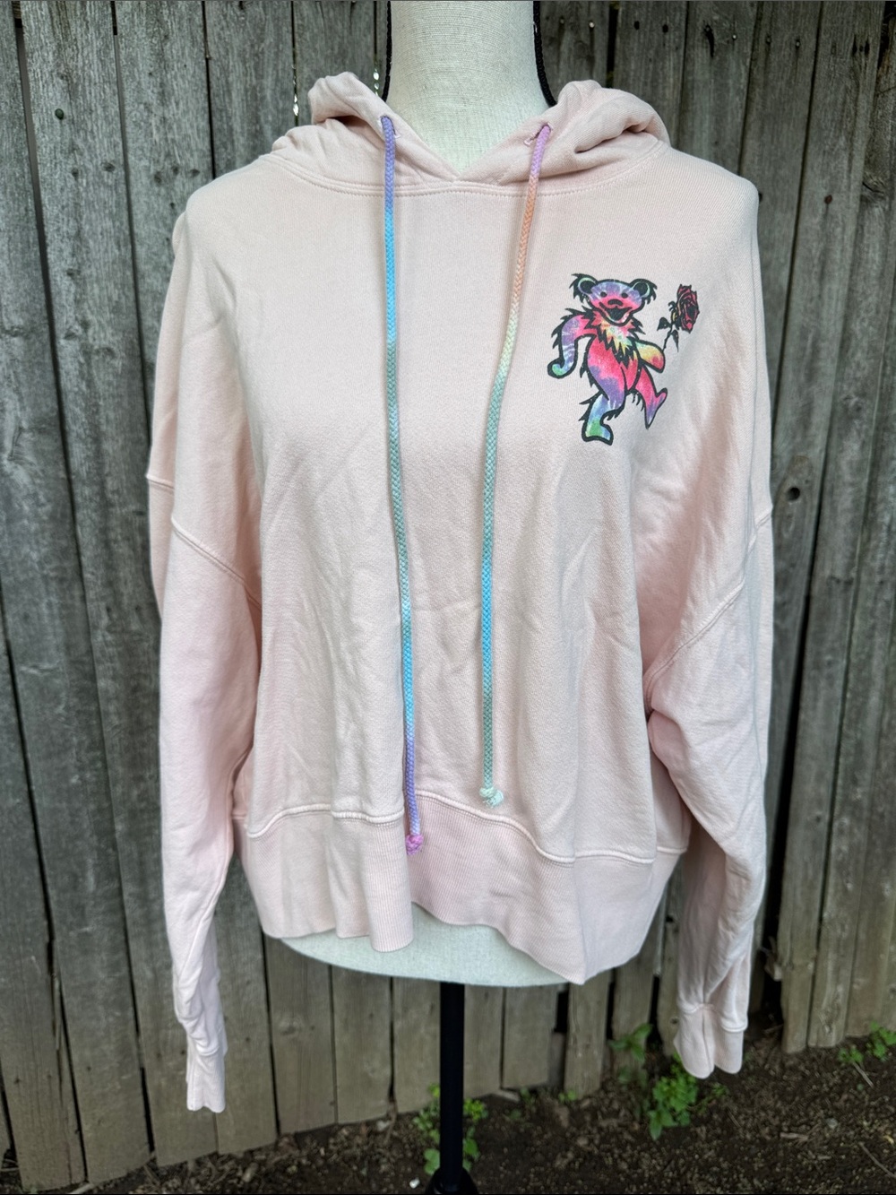 Daydreamer Grateful Dead Pink Cropped Hoodie